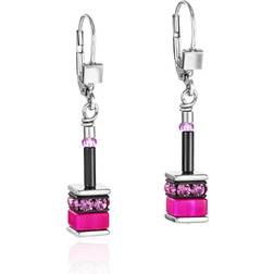 Coeur de Lion Geo Cube Pierced Earrings