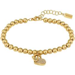 HUGO BOSS Soulmate Heart Beaded Bracelet - Gold/Transparent