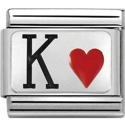 Nomination King Of Hearts Charm - Silver/Black/Red