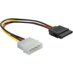 DeLock Stromadapter 4pin auf S-ATA 15pin 12cm Kabel Netzkabel intern 1 x 4 pol Stecker auf 1 x 15 pol/SATA Stecker 0.12 m