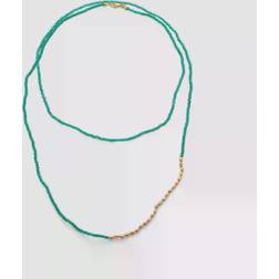 Monica Vinader Mini Nugget Beaded Long Necklace in 18Ct Vermeil On 18Ct Vermeil On