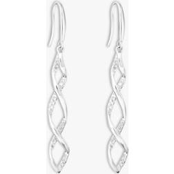 Jon Richard Simply Sterling Cubic Zirconia Drop Earrings