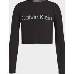 Calvin Klein bluseGirl's Organic Cotton Long Sleeve T-shirt - CK Black (IG0IG01351)