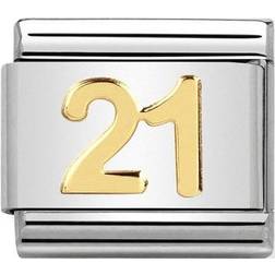 Nomination Composable Classic Number 21 Link - Silver/Gold