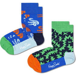 Happy Socks Kid's Crocodile Socks 2-pack - Multi