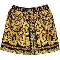 Versace Kid's Baroque Print Pleated Skirt - Black