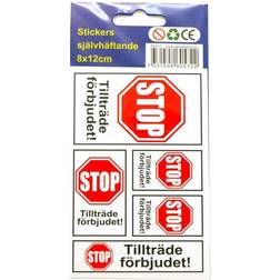 Duga Stickers Tillträde Förbjudet STOP 10-pack dekal klistermärke