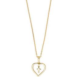 Nordahl Andersen Heart And Cross Pendant Necklace - Gold