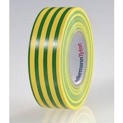 HellermannTyton HelaTape-Flex 19mm x 20m Gul/Grøn 10 ruller