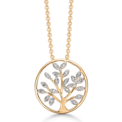 Støvring Design Tree of Life Pendant Necklace - Gold/Diamonds