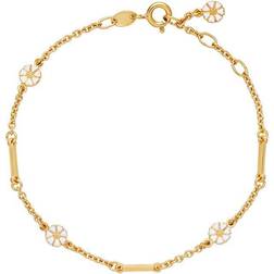 Lund Copenhagen Daisy Stick and Flower Bracelet - Gold/White
