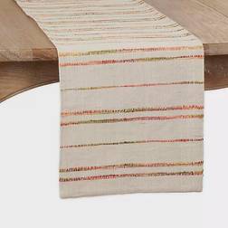 Saro Lifestyle Woven Line Tablecloth Beige (182.88x40.64cm)