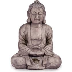Ibergarden Dekorativ havefigur Buddha Grå Polyesterharpisk (25 x 57 x 42,5 cm) Dekorationsfigur