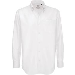 B&C Mens Oxford Long Sleeve Shirt Mens Shirts (Black)