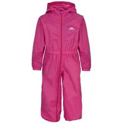 Trespass Button Waterproof Rain Suit - Rose/Bleu