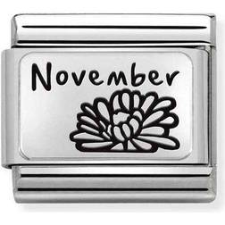 Nomination Classic November Chrysanthemum Flower Charm