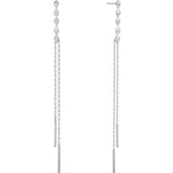 Ania Haie Rhodium Spike Double Drop Earrings E025-01H