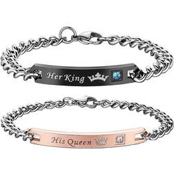 eStore Kærligheds armbånd Par smykker Her King His Queen