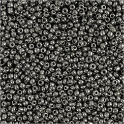 Creativ Company Rocailleperler, 1,7 mm, mørk sølv
