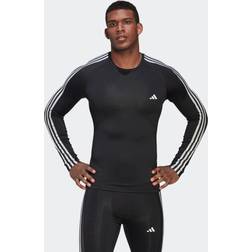 adidas Maglia da allenamento Techfit 3-Stripes Long Sleeve - Black