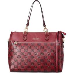 Badgley Mischka Madalyn Vegan Leather Travel Tote Weekender Bag - Burgundy