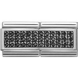Nomination Composable Classic Double Link - Schwarze Steine