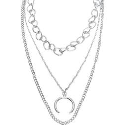 Urban Classics Collana Open Ring Layering Argenté