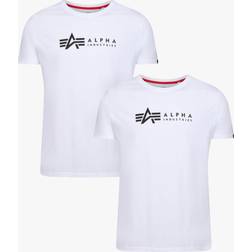 Alpha Industries Herren T-Shirt 2er Pack - Schwarz/Weiß