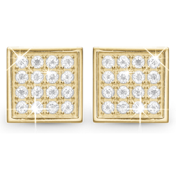 Christina Square Balance Earrings - Gold/Transparent