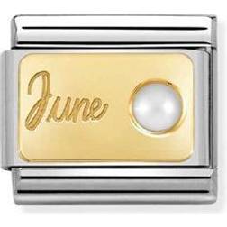 Nomination Classic June Birthstone Charm - Silver/Gold/White