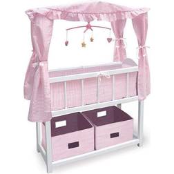 Badger Basket Doll Canopy Crib with Mobile & Storage Bins