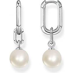 Thomas Sabo Freshwater Pearl Link Hoop Earrings