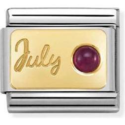 Nomination Month Stone July Ruby - Gold