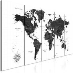 Arkiio Black and White Map (5 Parts) Narrow 200x80 Tavla