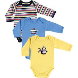 Hudson Baby Long Sleeve Bodysuits, 3-Pack, Penguin, 3-12