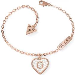 Guess Rose Pave Heart Swarovski Crystal Bracelet UBB79064-L