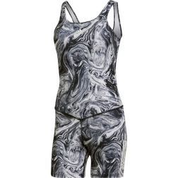 adidas Hyperglam AEROREADY Training Marble-Print Leotard Multicolor