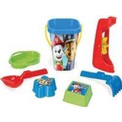 Wader 81142 Paw Patrol 7 Piece Set with Bucket, Strainer, Sandmill, Shovel, Rake and 2 Sand Moulds