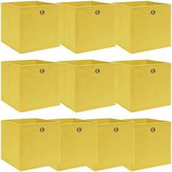 vidaXL 10 pcs Yellow 32x32x32 cm Fabric Staukasten