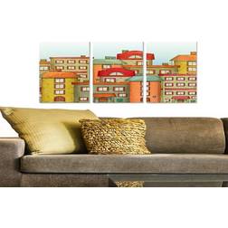 CANVASTAVLA City 3-pack Flerfärgad 20x50 cm Tavla