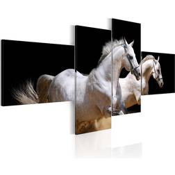 Arkiio Animal world- white horses galloping 100x45 Tavla