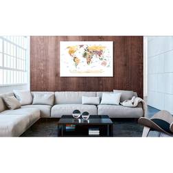 Arkiio World Map Travel Around the World 120x80 Tavla