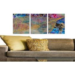 Furniturebox CANVASTAVLA Abstract 3-pack Flerfärgad 20x50 cm Tavla