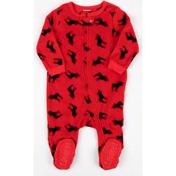 Leveret Kids Boys Girls Footed Fleece Pajama Moose