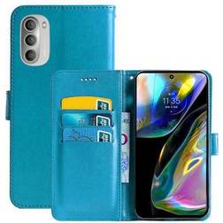 CaseOnline Wallet cover 3-kort Motorola Moto G82 5G Lyseblå