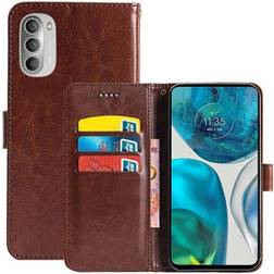 CaseOnline Wallet cover 3-kort Motorola Moto G52 Brun