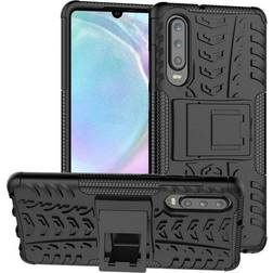 CaseOnline Stødfast Cover med stativ Huawei P30 (ELE-L29) sort