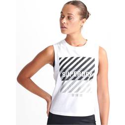 Superdry Débardeur femme Training Core Sport - Blanc