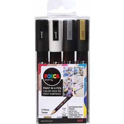 Posca Pack of 4 Uni Posca Mono-Tone Marker Pens Medium