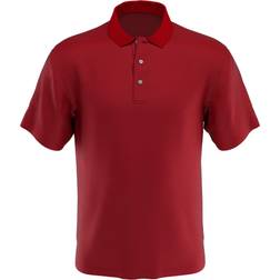 PGA tour Boys' Airflux Solid Mesh Short Sleeve Golf Polo Shirt - Red